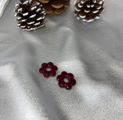 Pampilles FLEUR violet prune pour boucles interchangeables